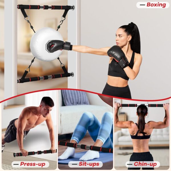 Doorway Punching Bag, Doorway Punching Pad Kit Includes 13″ Boxing Ring…
