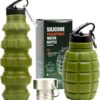 YARO Collapsible Water Bottles, 20oz Water Bottle with 2 Lids and Carabiner, Green...