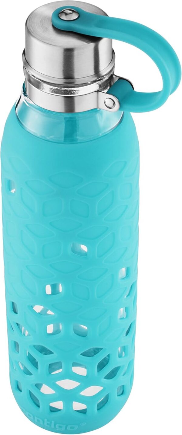 Contigo Purity Glass Water Bottle, 20oz, Scuba
