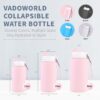 Collapsible Water Bottles 19oz with Spout & Carabiner, Odorless BPA-Free Silicone,…