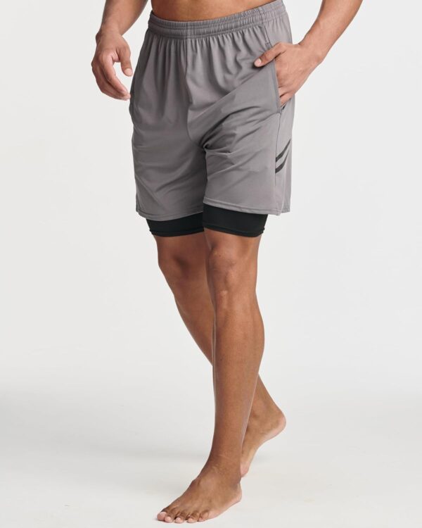 Real Essentials 5 Pack: Mens Compression Shorts – Quick Dry Performance Active…