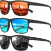 Square Polarized Sunglasses for Men and Women Lightweight Frame Sun Glasses with UV...