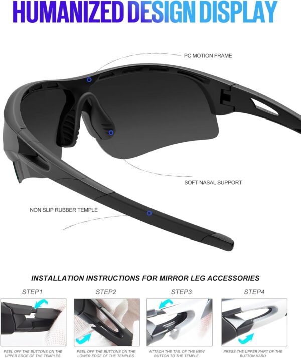 KALIYADI Sports Sunglasses Polarized Sunglasses-Men: Mens Sunglasses with UV400 for…