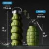 YARO Collapsible Water Bottles, 20oz Water Bottle with 2 Lids and Carabiner, Green…