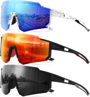 Polarized Sport Sunglasses for Men and Women, Lightweight TR90 Sun Glasses with UV…