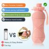 600ML 4 Pack Collapsible Water Bottles Travel water bottle Sports Portable Sport Water…