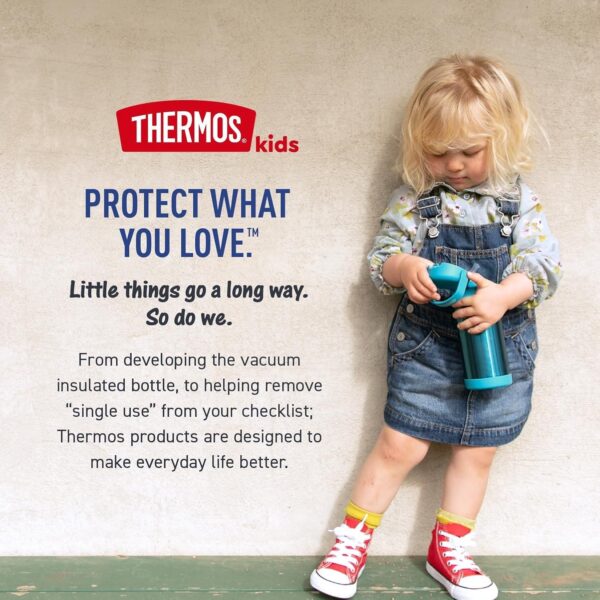 THERMOS FUNTAINER Water Bottle with Straw – 12 Ounce – Kids Stainless Steel Vacuum…