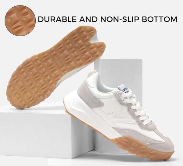 LUCKY STEP Women’s Platform Tennis Walking Shoe Retro Chunky Casual Breathable Durable…