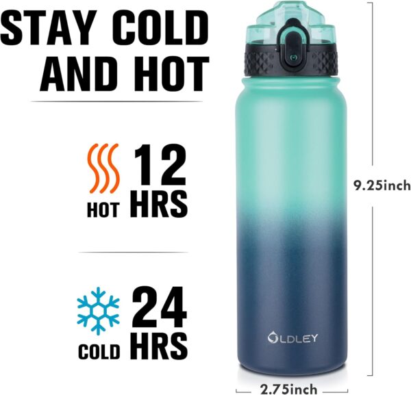 Oldley Insulated Water Bottle 20oz for Adults Kids Stainless Steel Water Bottles with…