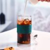 ColoVie 20oz Mixed Drinking Glasses with 6 Colors, Thicken Reusable Glass Tumblers…