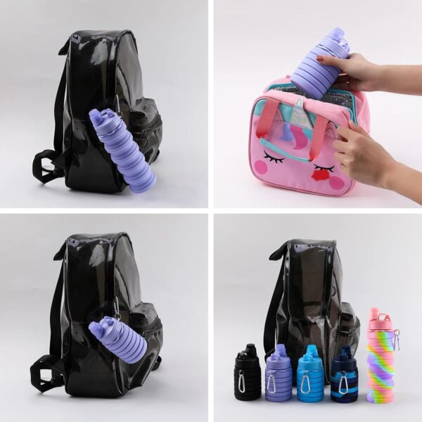 Collapsible Water Bottle for Adults, Boys, Students, Kids, Reusable Silicone Foldable…