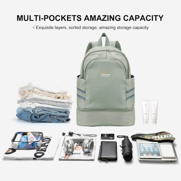 Gym Backpack for Women with Shoes Compartment & Wet Pocket, Large Travel…