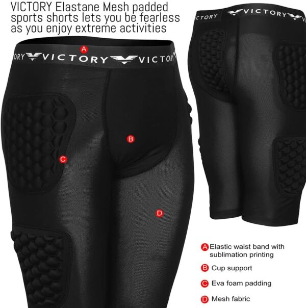 Protective Padded Compression Shorts for Snowboard, Skate, Ski, Football, Basketball -…