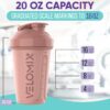 -6 PACK- 20 OZ Protein Shaker Bottles for Protein Mixes, Shaker Cups for Protein…