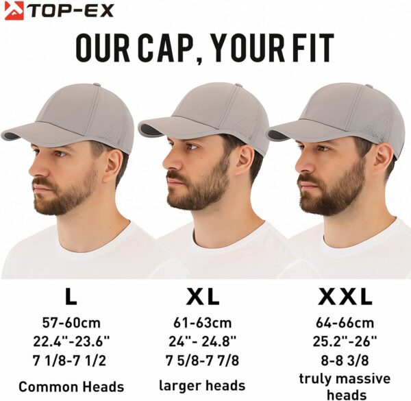 TOP-EX L/XL/XXL Unisex Moisture Wicking Baseball Cap Breathable Sport Hats Sun…