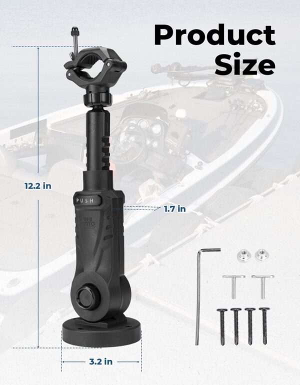 KEMIMOTO Trolling Motor Stabilizer, Adjustable Trolling Motor Mount Support for Minn…