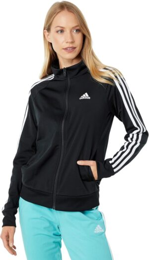 adidas Women’s Essentials Warm-Up Slim 3-Stripes Track Top