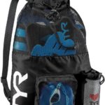 TYR Big Mesh Mummy Backpack for Swim, Gym and Workout Gear, Black, 40-Liter...