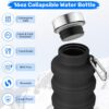 Collapsible Water Bottles, Reuseable BPA Free Silicone Foldable Water Bottle 16oz,…