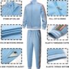 Mens Tracksuits 2 Piece Set Full Zip Velour Sweatsuit for Casual Training Outdoor -…