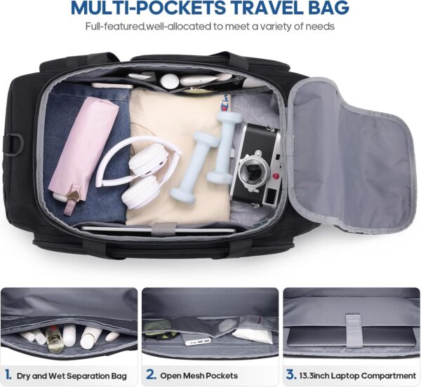 Gym Bag for Men and Women with Shoe & Laptop Compartment, 3-in-1 Sports…