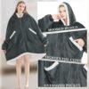 Topcee Oversized Wearable Blanket Sherpa Fleece Blanket Hoodie Comfortable Soft Warm…
