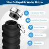 Collapsible Water Bottles, BPA Free Foldable Portable Silicone Water Bottles for…