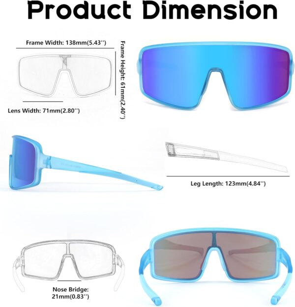 FEISEDY Sports Sunglasses, Polarized Oversized Shield for Women Men Youth, Baseball…