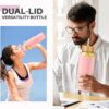 PROBTTL Glass Water Bottles 32 oz, 1 Liter Glass Tumbler, Borosilicate Water Bottle…