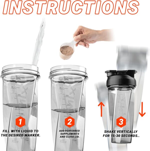 HELIMIX 2.0 Vortex Blender Shaker Bottle Holds upto 28oz | No Blending Ball or Whisk |…