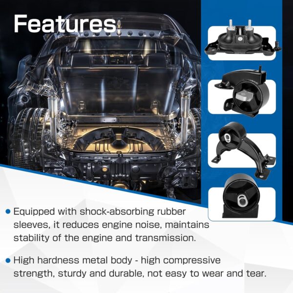 Engine Motor & Trans Mount Kit Compatible with Chrysler Town & Country | Dodge Grand…