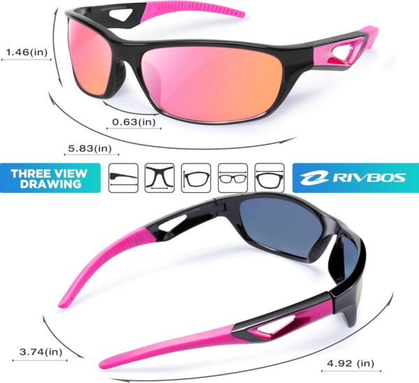 RIVBOS Polarized Sports Sunglasses Driving Sun Glasses Shades for Men Women Tr90 Frame…