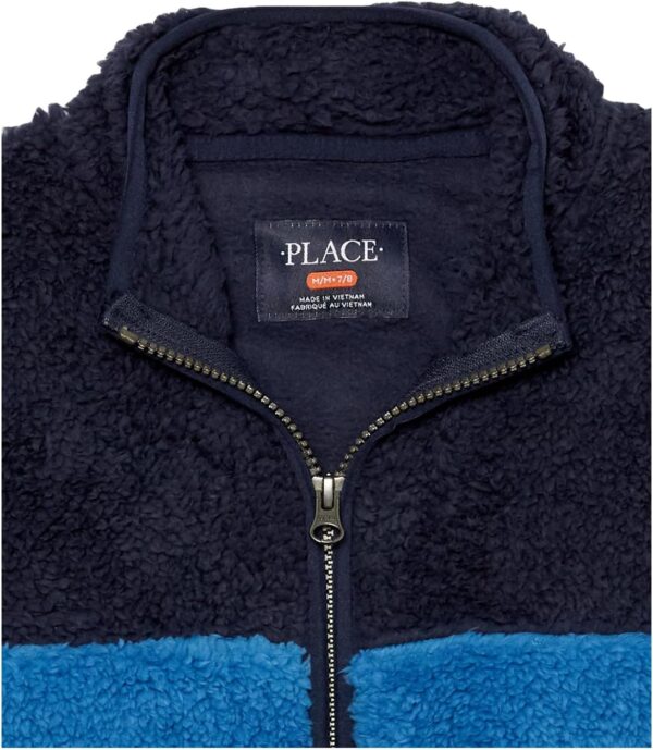 The Children’s Place Boys’ Long Sleeve, Sherpa Lined, Zip-Front Hoodie Sweatshirt