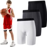 Hoolerry 3 Pcs Youth Boys Compression Shorts Athletic Underwear Sports Performance...