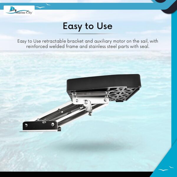 MARINE CITY Aluminum Outboard Motor Bracket, 2-Stroke, Retractable, Spring-Loaded, Up…