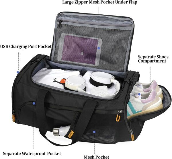 Gym Duffle Bag for Men Women, Travel Duffel Bag Backpack with Shoe…
