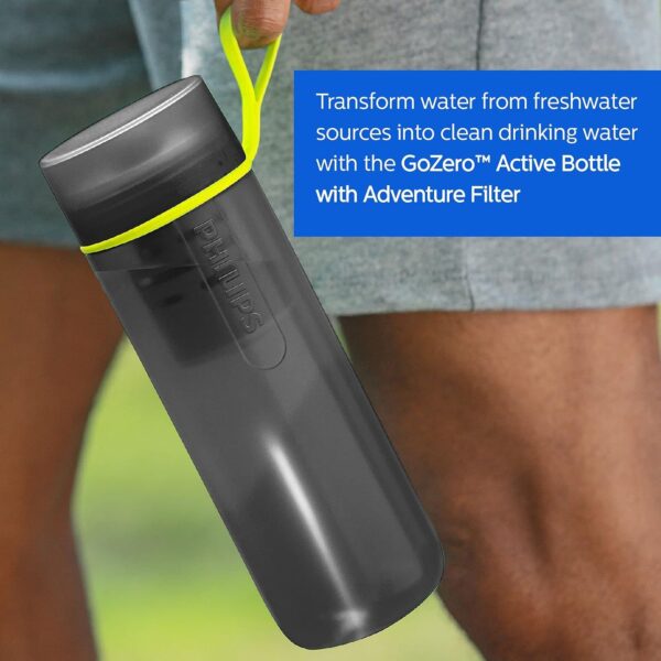 PHILIPS Water GoZero Active BPA-Free Water Bottle with River/Lake/Spring Water Filter…