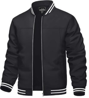 TACVASEN Men’s Lightweight Jacket Casual Spring Fall Windbreaker Bomber Zip Up Coat…