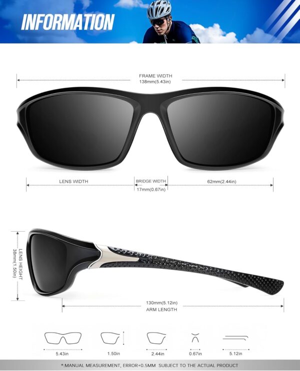 KALIYADI Polarized Sunglasses-Men Sports Sun-glasses: Mens Sunglasses Polarized UV…
