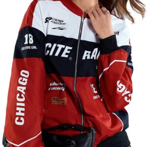 SOLY HUX Women’s Bomber Jacket Long Sleeve Zip Up Racing Jackets Color Block Y2k…