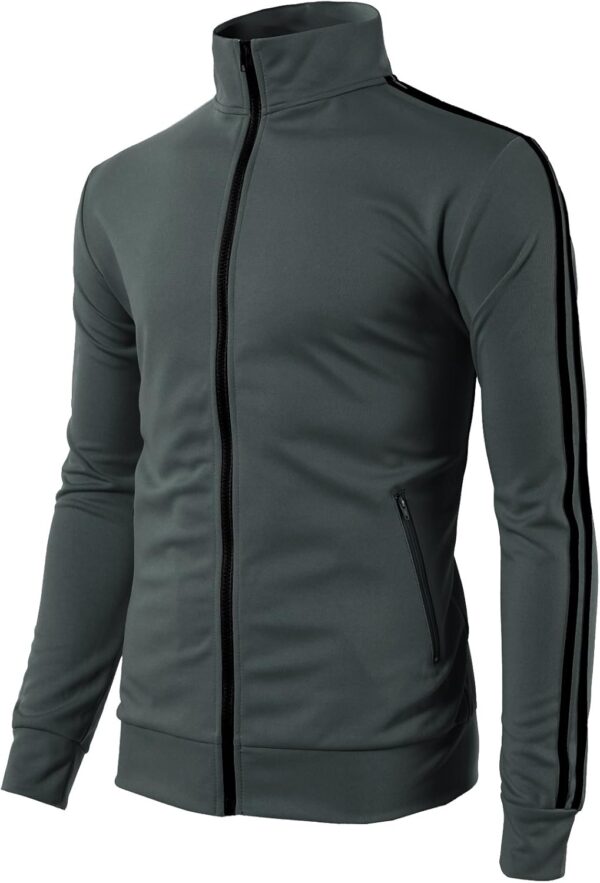H2H Mens Active Slim Fit Track Lightweight Jacket Zip-up Long Sleeve