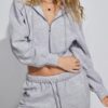 Hooever Womens Cute Workout Cropped Zip Up Drawstring Hoodie Sweatshirt Jacket