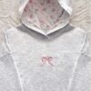 Women’s Bowknot Embroidered Oversized Hoodies Long Sleeve Drop Shoulder Hooded Sweatshirts