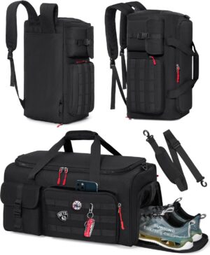RAINSMORE Gym Bag for Men, 45L Sports Travel Duffel Bag with Shoe & Laptop…