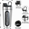 TOOFEEL Shaker Bottles for Protein Mixes 28 oz Stainless Steel Protein Shaker with 2…