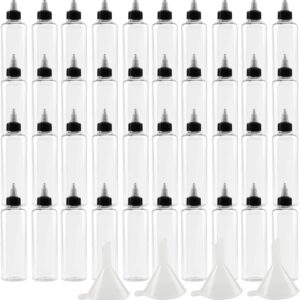 40 PCS 2 oz Plastic Squeeze Bottles, Round Dispensing Bottles with Twist Top Cap for…