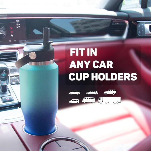 Insulated Water Bottle 32oz with Straw/Spout Lids, Stainless Steel Water Bottles Keep…