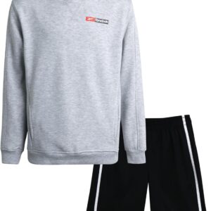 Reebok Boys’ Active Sweatsuit – 2 Piece Performance Knit Pullover Hoodie Sweatshirt…