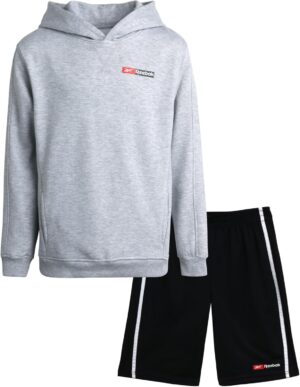 Reebok Boys’ Active Sweatsuit – 2 Piece Performance Knit Pullover Hoodie Sweatshirt…