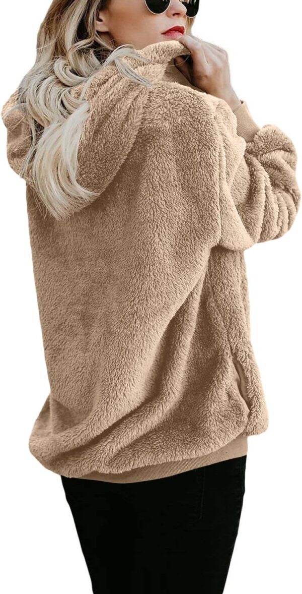 ReachMe Womens Oversized Sherpa Pullover Hoodie with Pockets Fuzzy Fleece Sweatshirt…